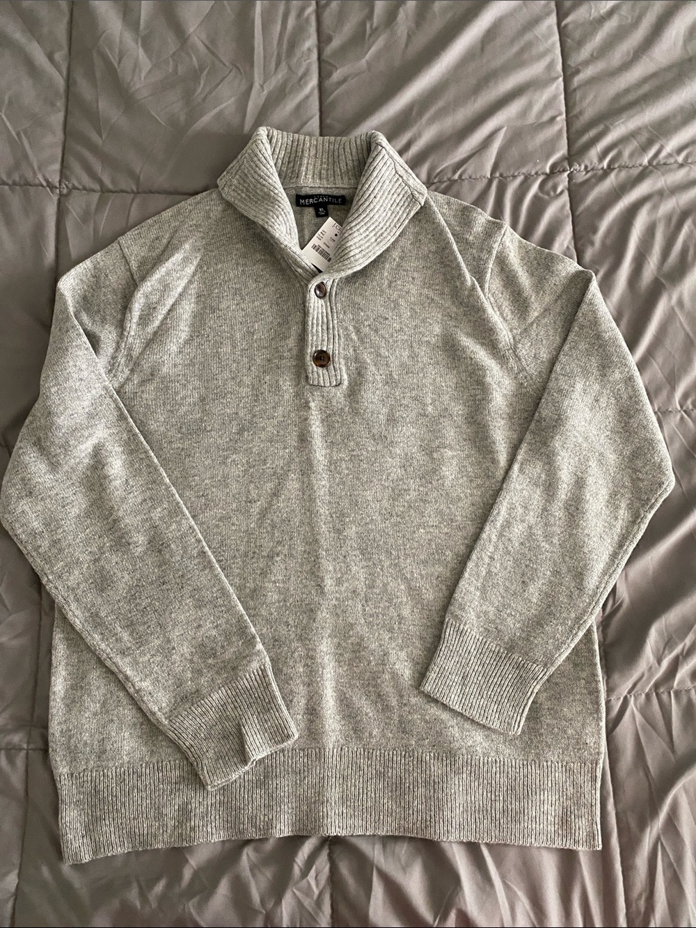J. Crew Mercantile Grey Shawl-Collar Men's Sweater - XL